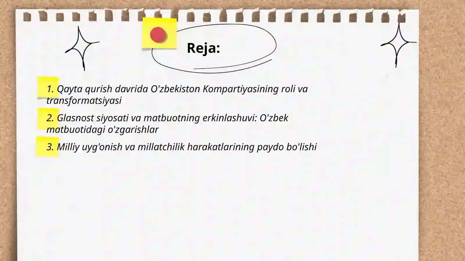 Qayta qurish yillarida O’zbekistondagi ijtimoiy-siyosiy vaziyat 2