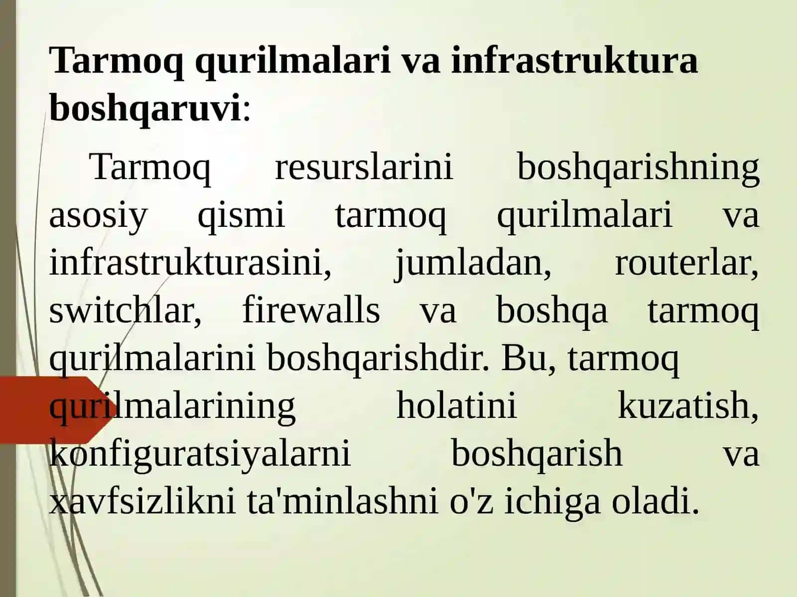 Tarmoq resurslarini boshqarish 2
