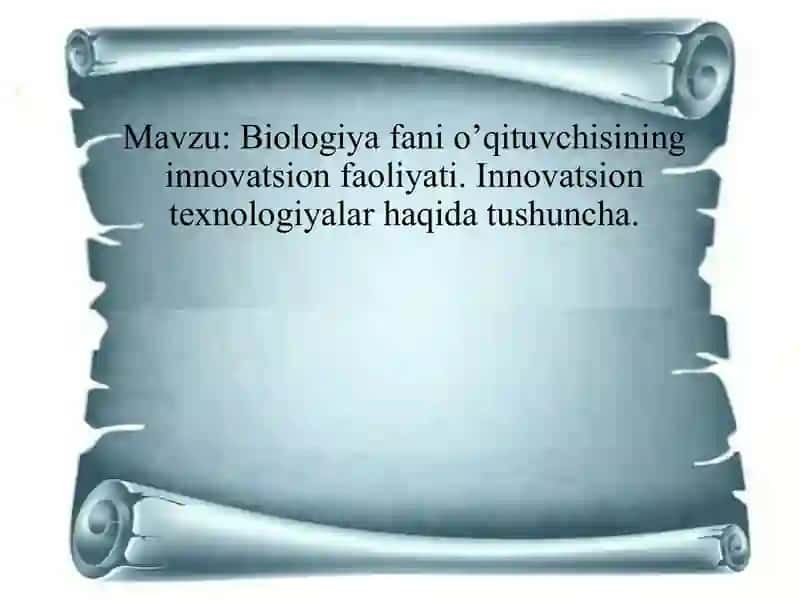 Biologiya O’qitish Texnologiyalari va Loyihalash Fanidan Tayyorlagan Taqdimot 2