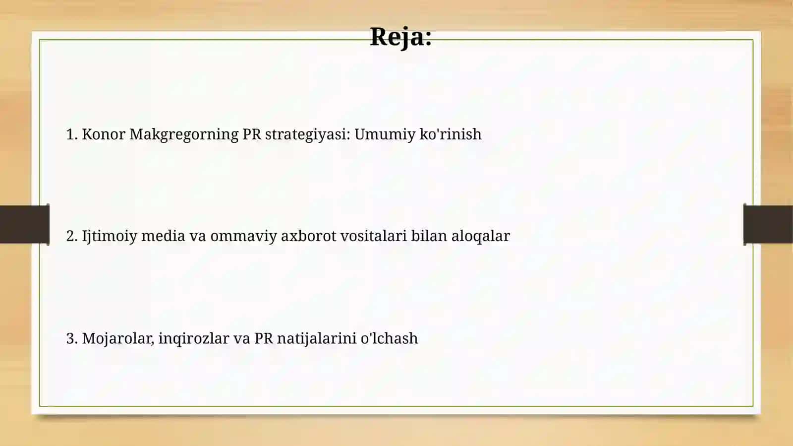 Conor Makregr PRstrategiyasi 2