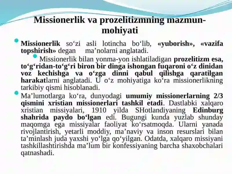 Missionerlik va prozelitizmning siyosiy ijtimoiy xavfi 2