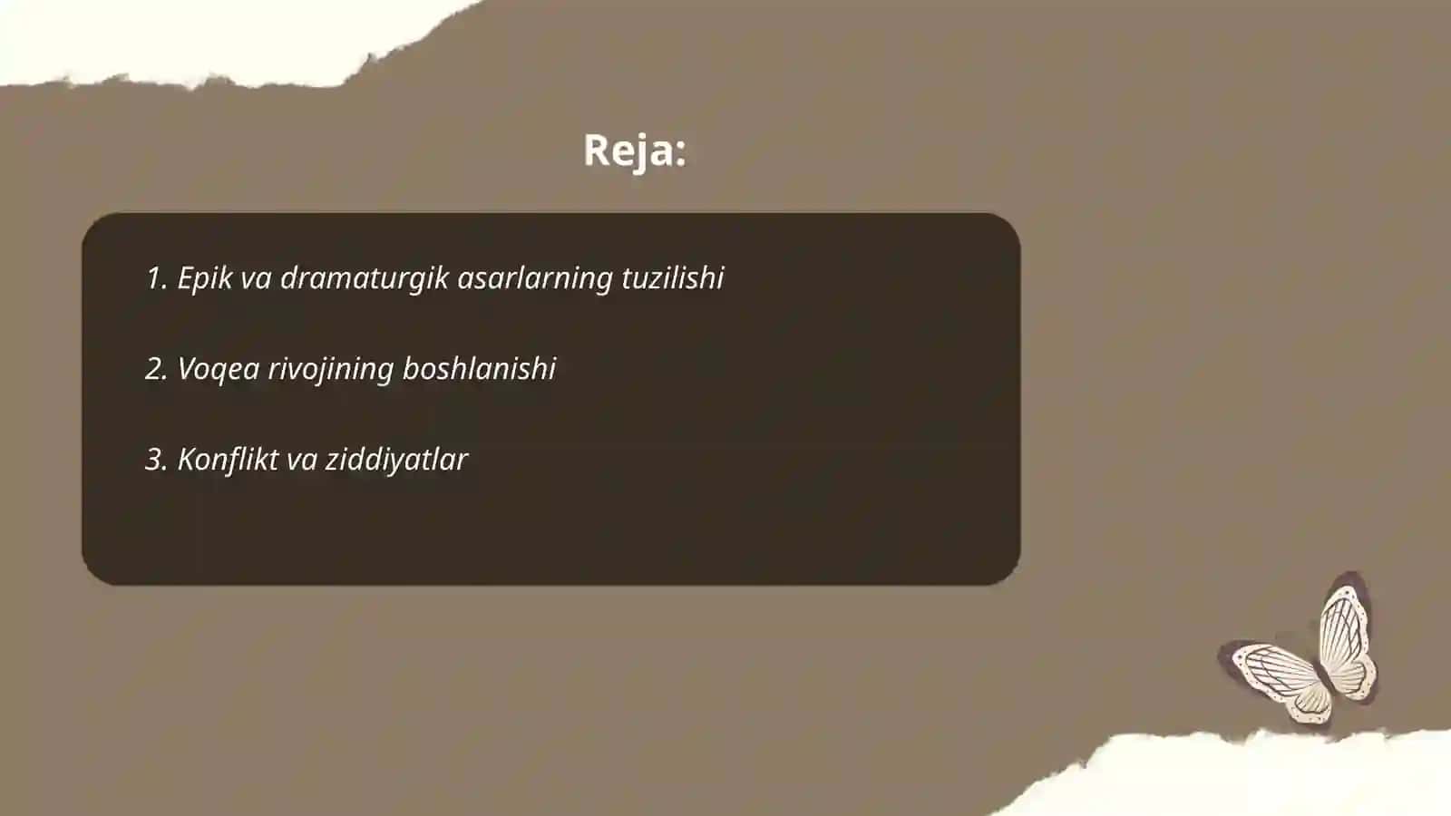 Epik va dramaturgik asarlar kompozitsiyasi 2