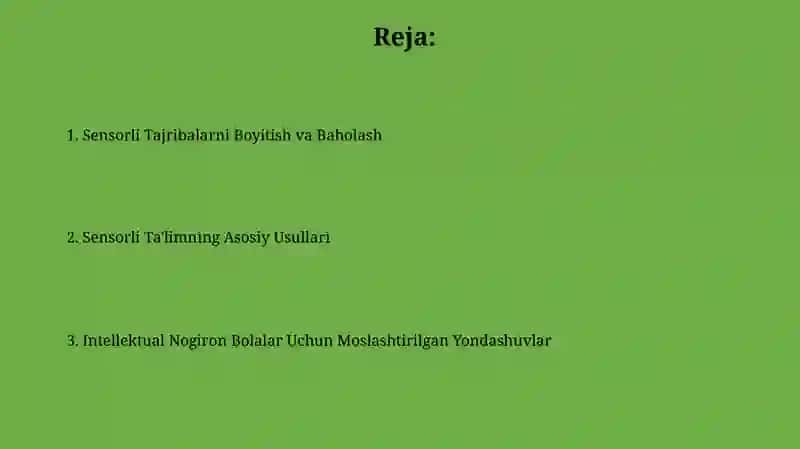 Sensor Tarbiya Usullari 2