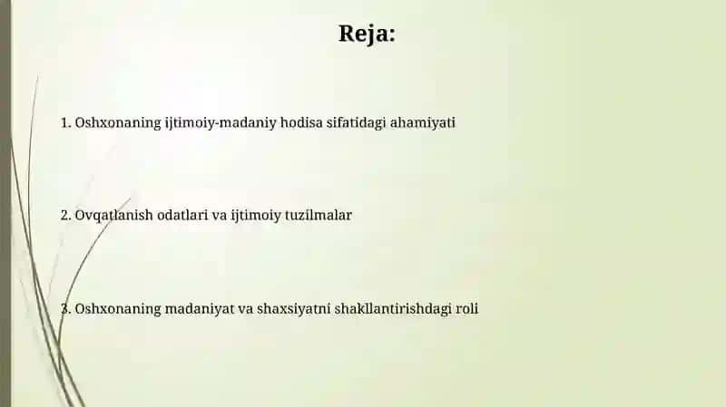 Oshxonaning ijtimoiy-madaniy hodisa sifatidagi ahamiyati 2