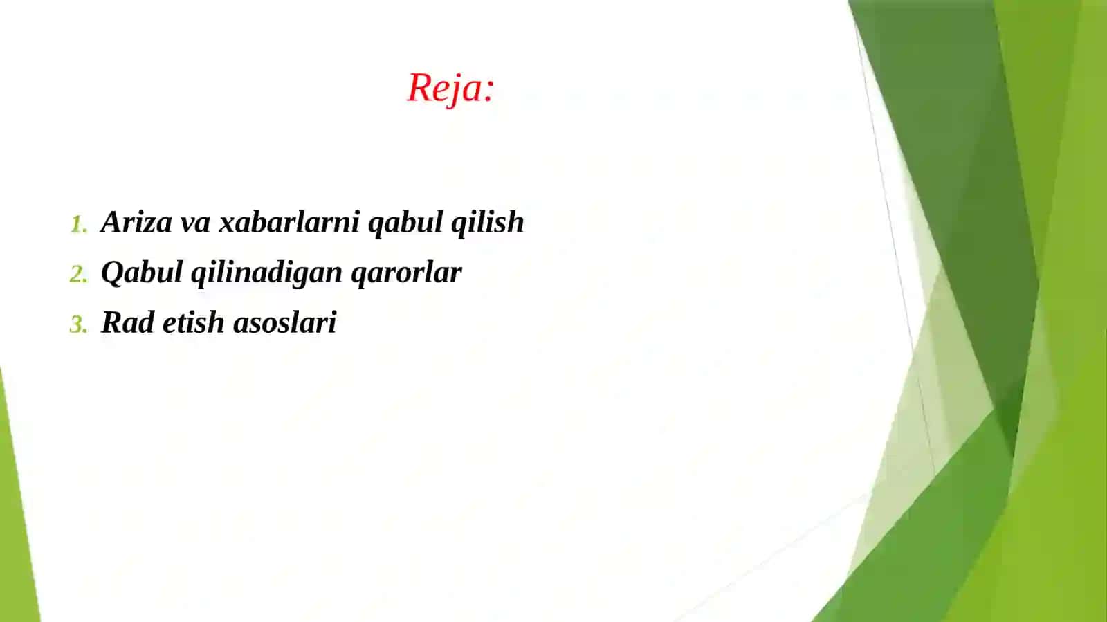 Jinoyatga oid arizalar, xabarlar va boshqa maʼlumotlarni hal qilish tartibi. 2