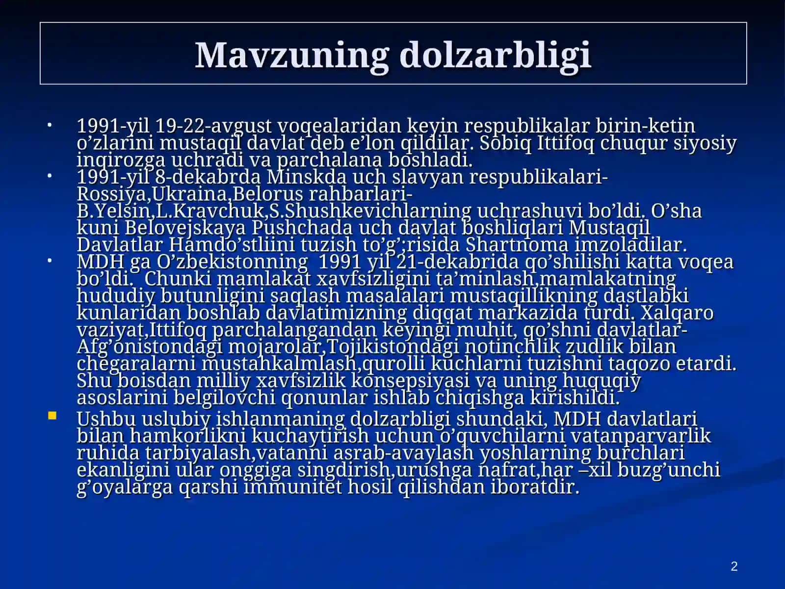 MDH davlatlarining ta'lim tizimi va o'ziga xos xususiyatlari 2