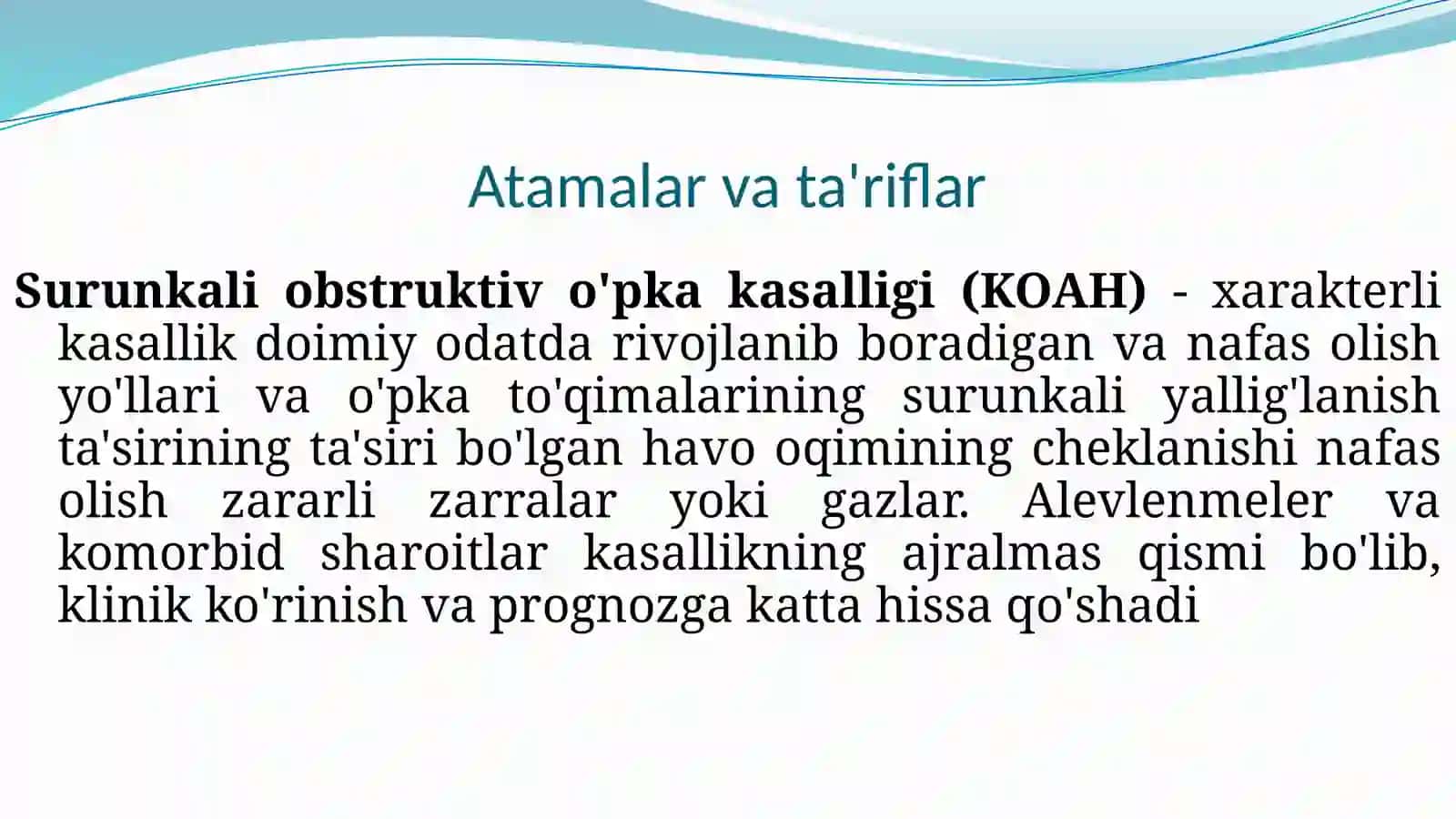 Surunkali obstruktiv o'pka kasalligi 2