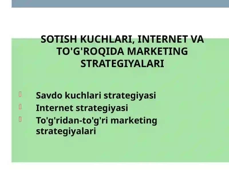 Bozorga Asoslangan Strategiya Uchun Imperativlar 2