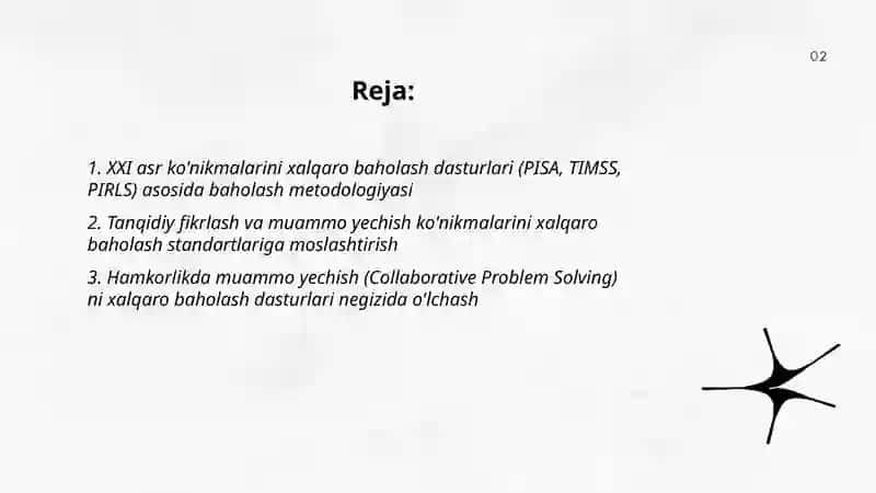 XXI asr ko'nikmalari xalqaro baholash dasturlari negizida 2