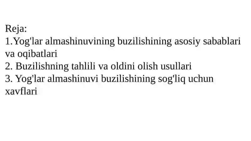 Yog'lar almashinuvining buzilishi 2