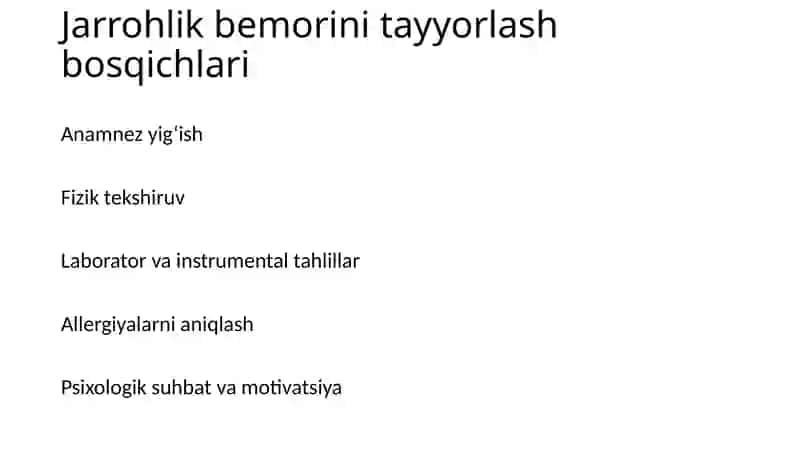 Jarrohlik bemorlarinin azorat qilish 2