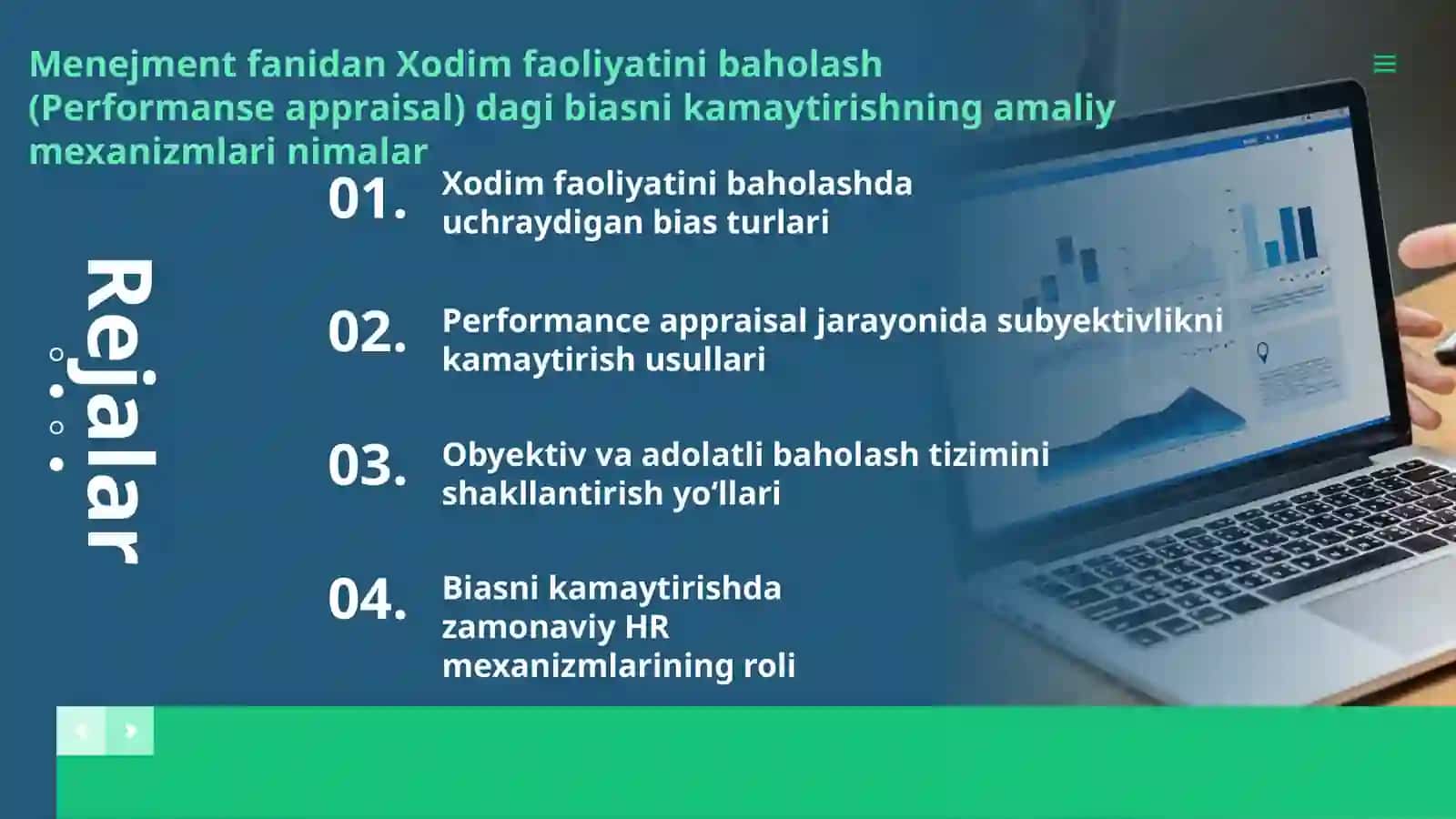 Xodim faoliyatini baholash (Performanse appraisal) dagi biasni kamaytirishning amaliy mexanizmlari 2