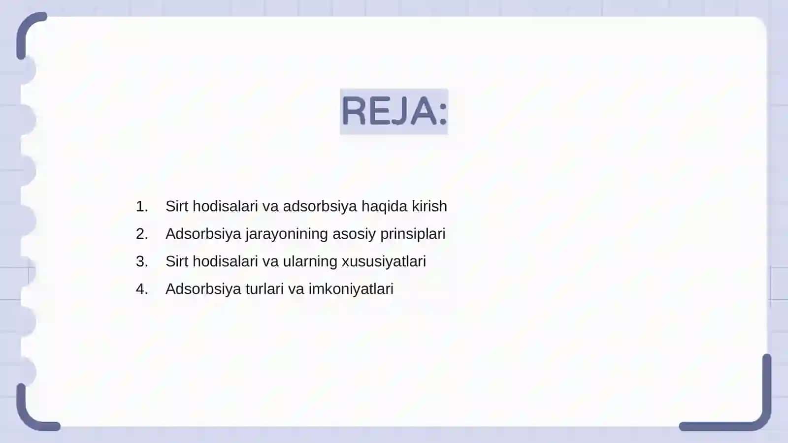 Sirt hodisalari va adsorbsiya 2