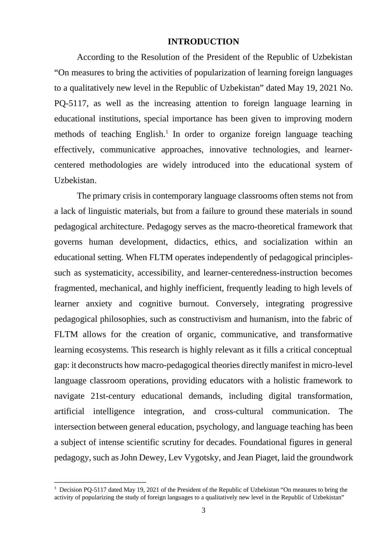 Exploring the connection between pedagogy and the principles of FLTM 2