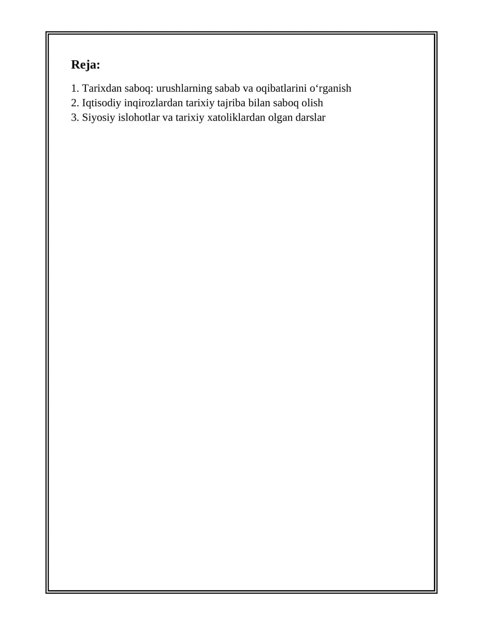 TARIXIY TAJRIBADAN SABOQ OLISH 2