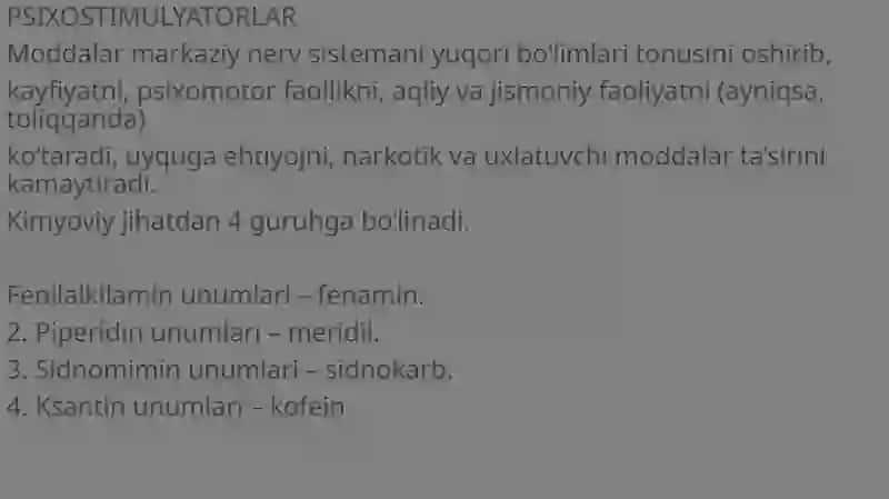 Psixostimulyatorlar 2