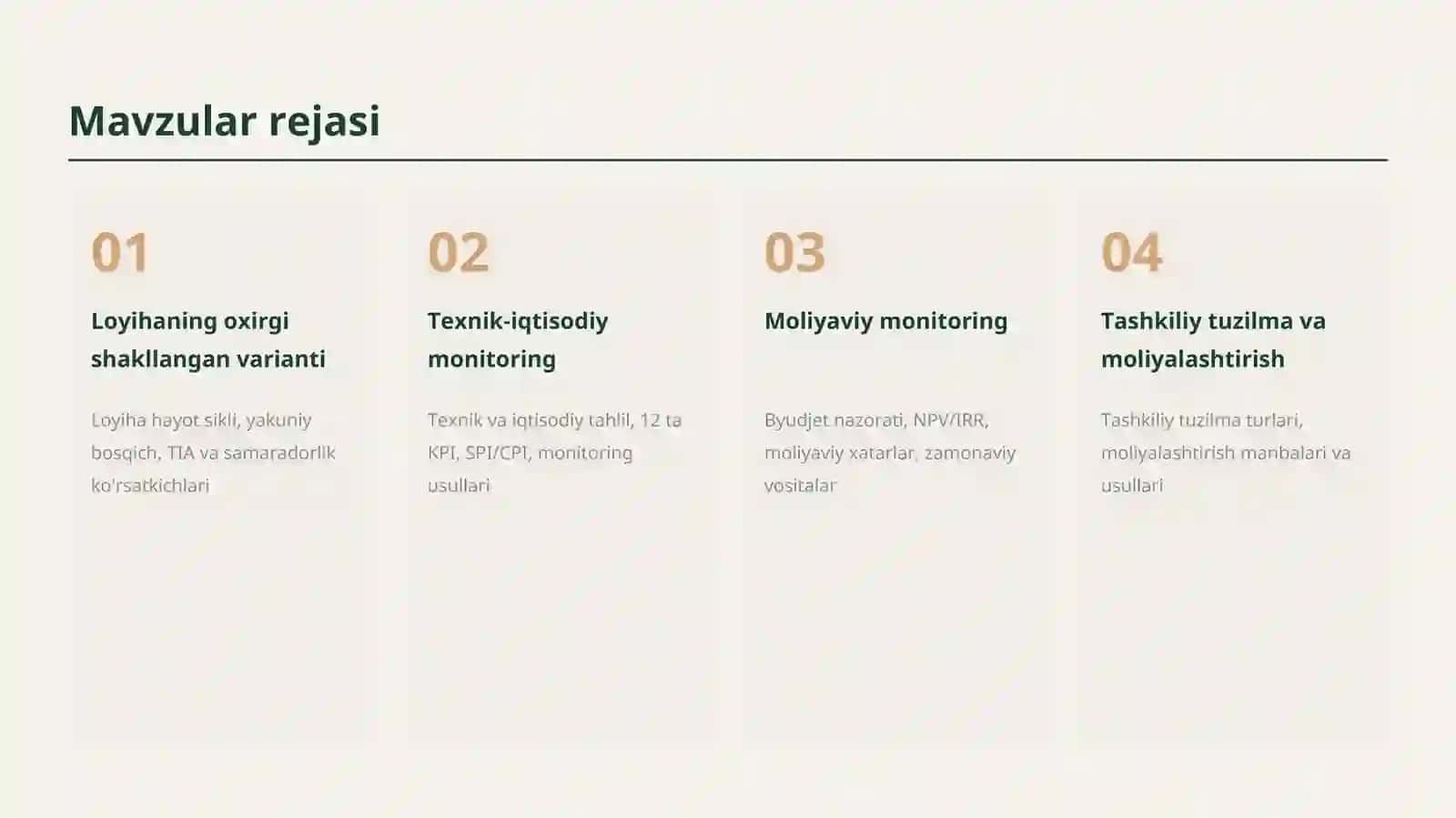 Mavzular rejasi 2