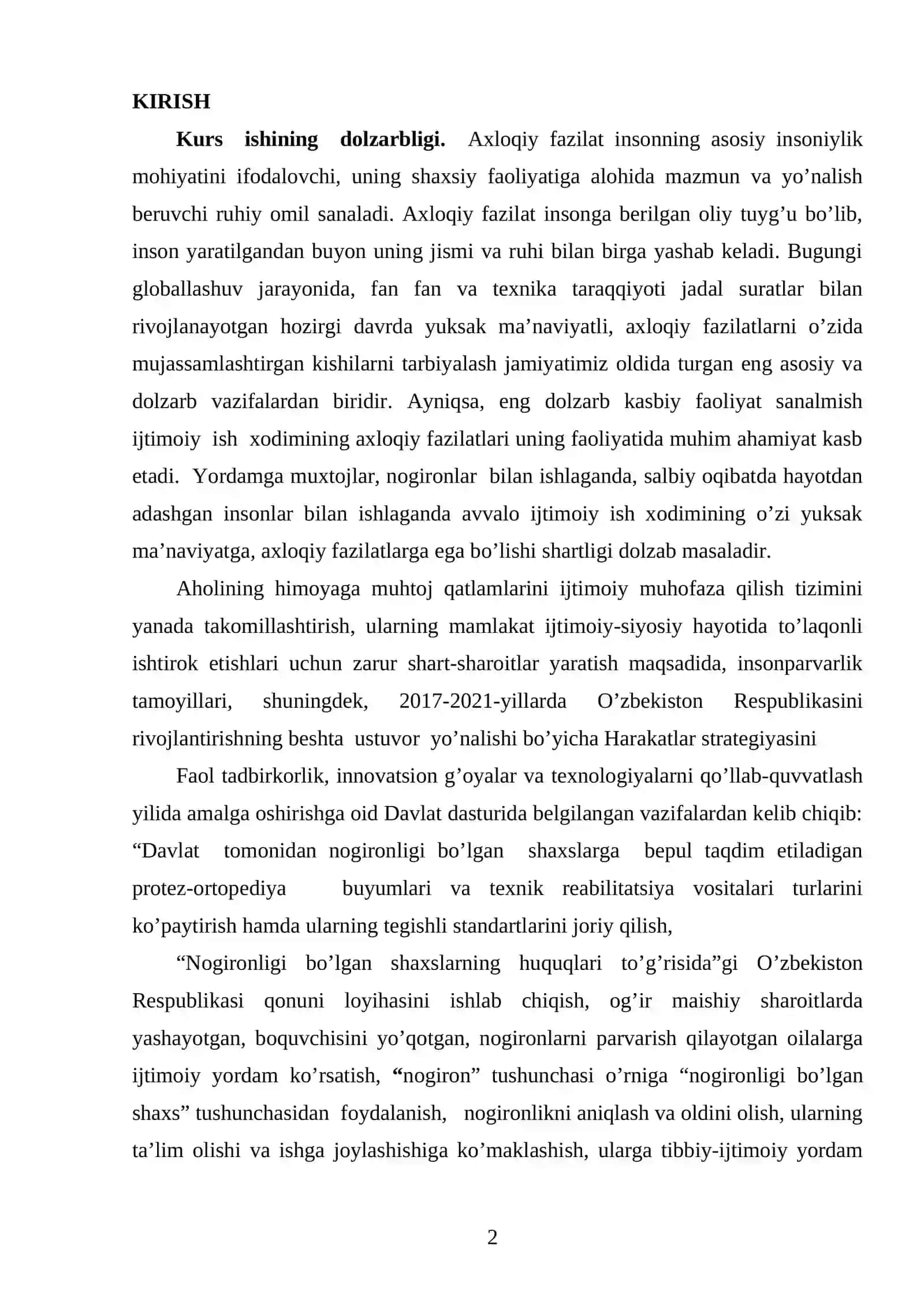 Nogironligi bor shaxslar bilan muloqotda etik professional qadriyatlar 2