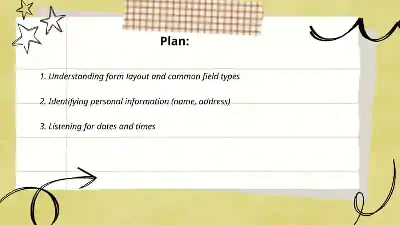 Forms in Listening Tasks 2