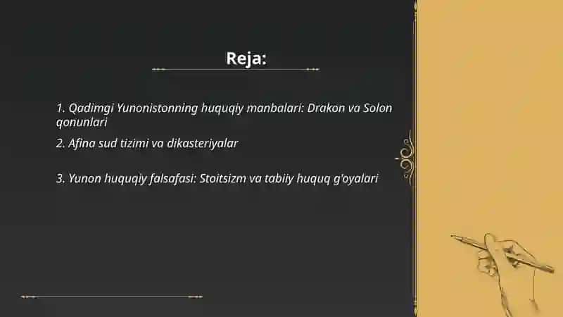 Qadimgi Yunoniston va Rim huquqiy talimotlari 2