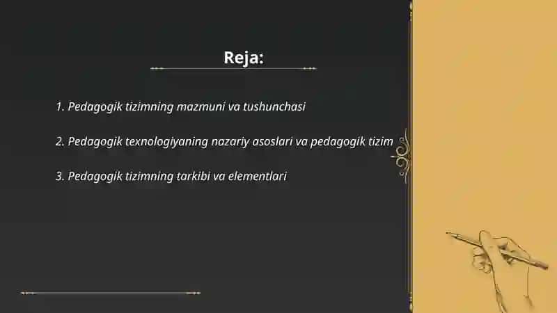 Pedagogik tizim pedagogik texnologiyaning asosi sifatida 2