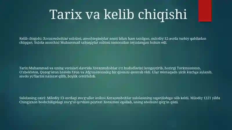 Xorazmshohlar - Anushteginiylar Davlati 2