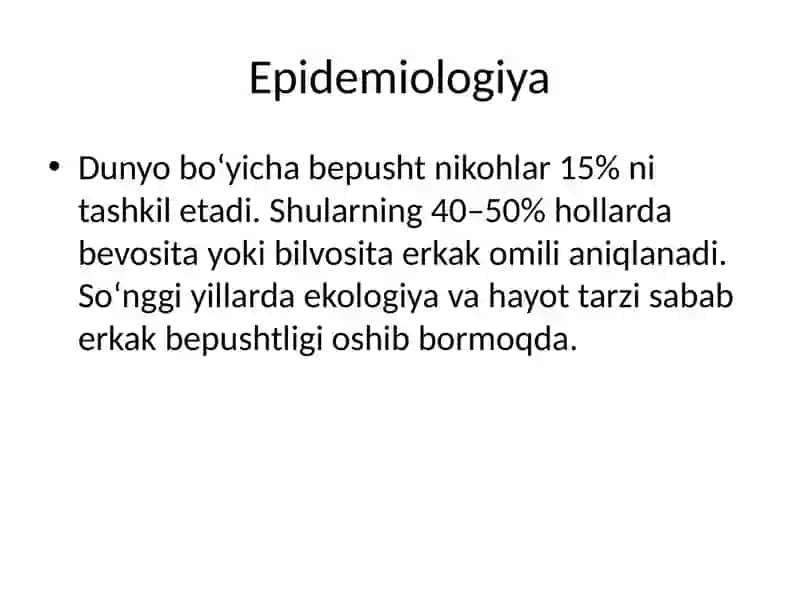 Erkaklar bepushtligi – ta’rif 2