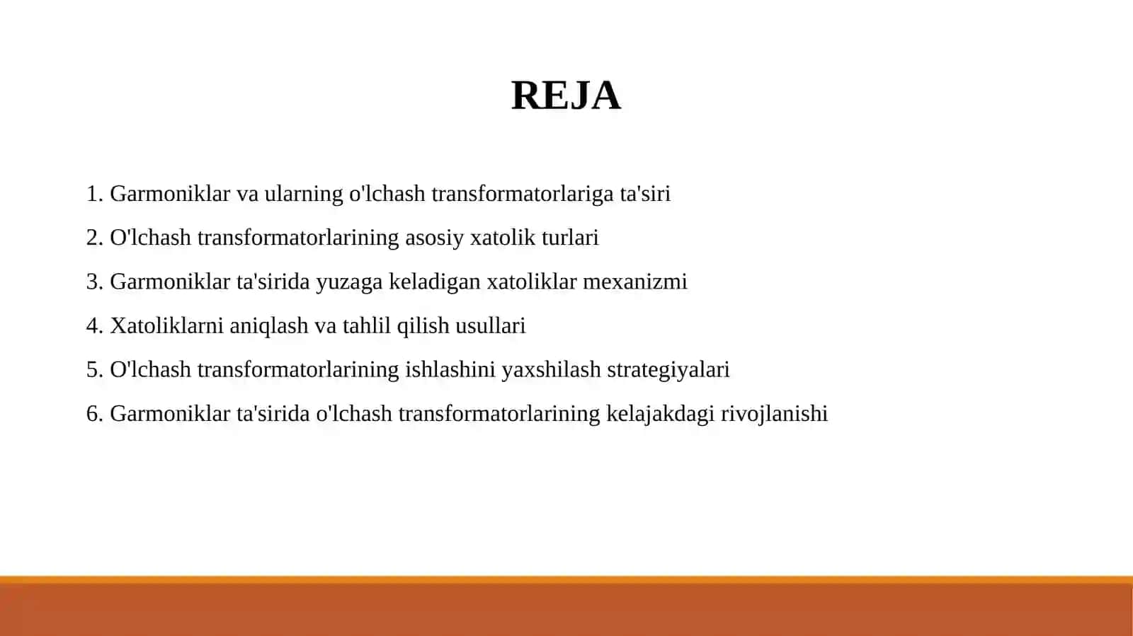 Garmoniklar ta'sirida o'lchash transformatorlaridagi xatoliklar.1 2