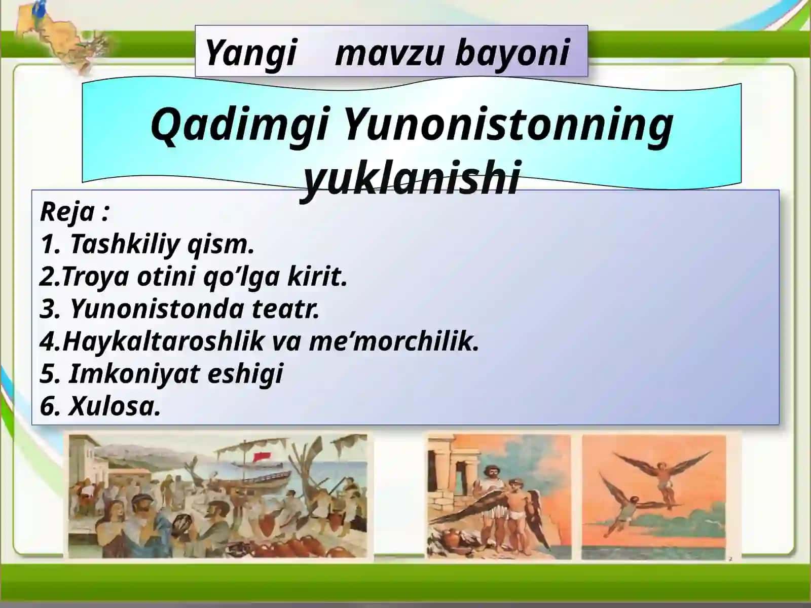 6-sinf Tarix Qadimgi Yunonistonning yuksalishi dars ishlanma 2