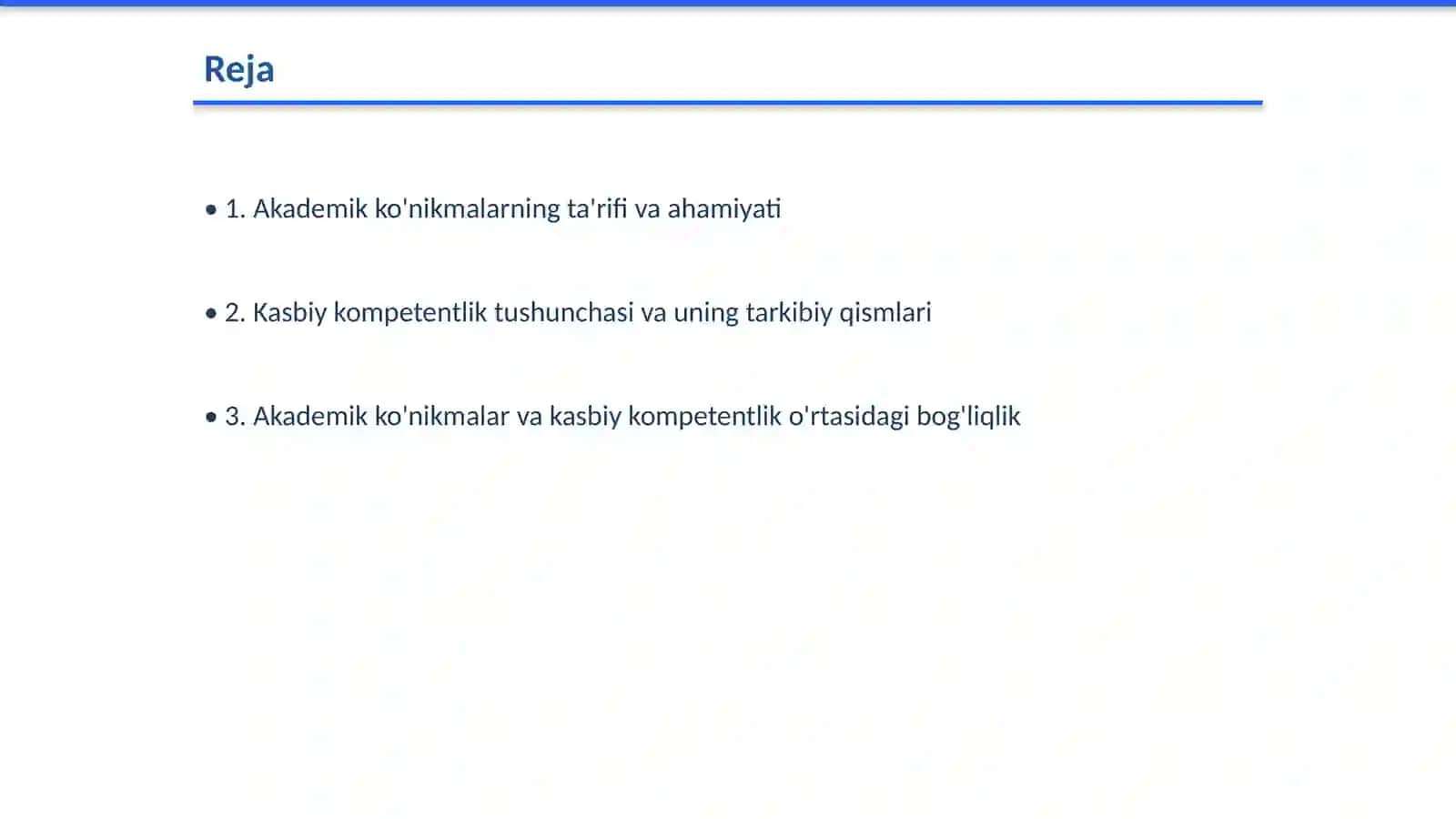 Akademik ko'nikmalar va kasbiy kompetentlik faniga kirish 2