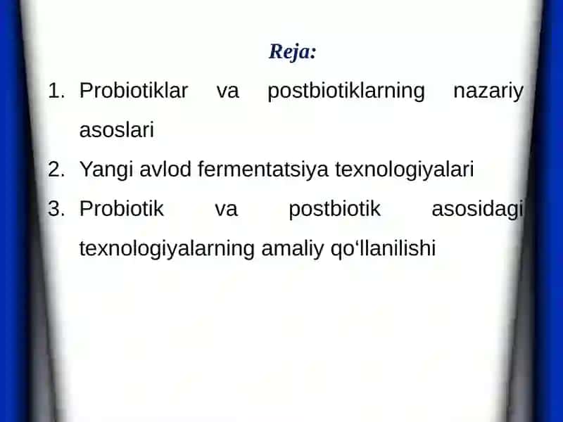 Probiotiklar va postbiotiklar asosida yangi avlod fermentatsiya texnologiyalari 2