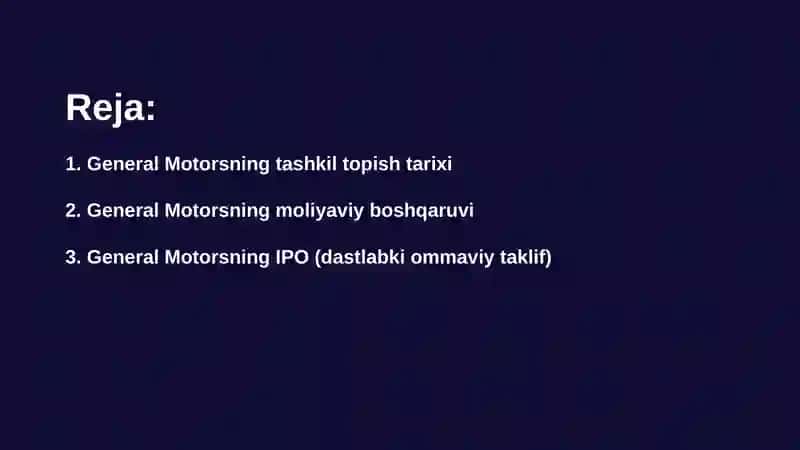 General Motorsning tashkil Topish Tarixi 2