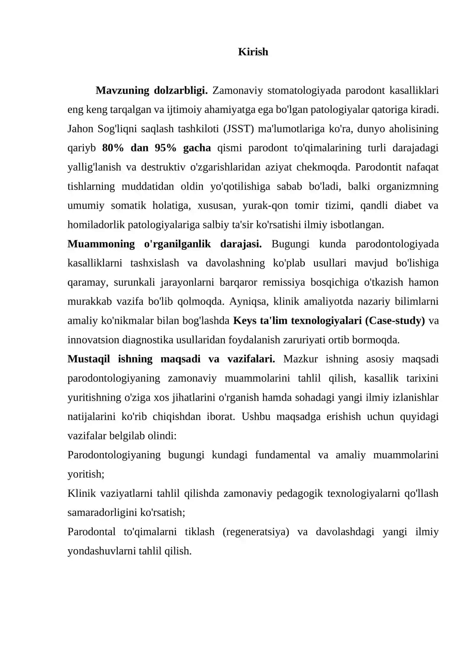 PARODONTOLOGIYANING DOLZARB MUAMMOLARI VA KLINIK TASNIFI 2