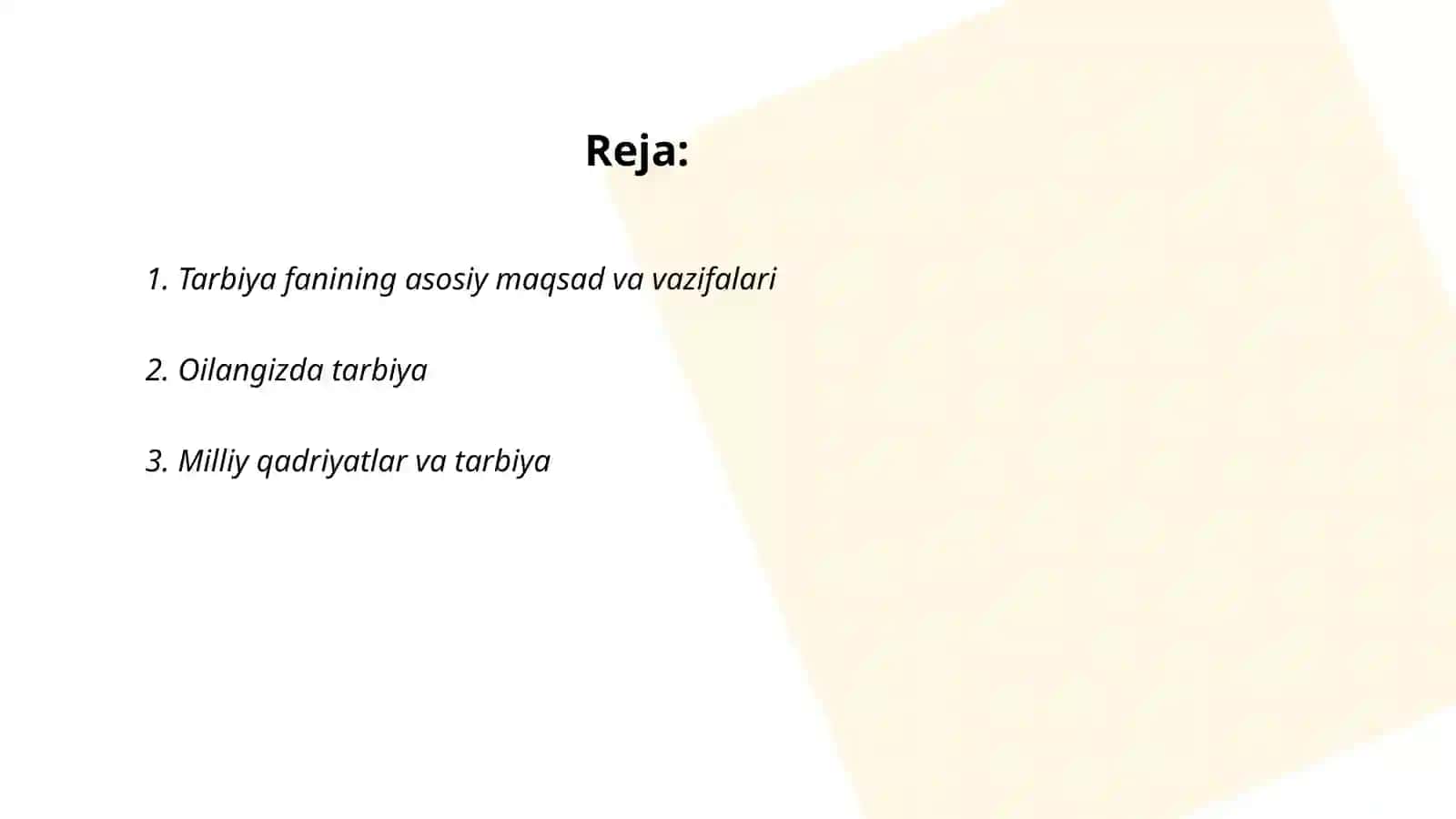 Umumiy o‘rta ta’lim maktablarining Tarbiya fanidan tajriba-sinov darslari 2