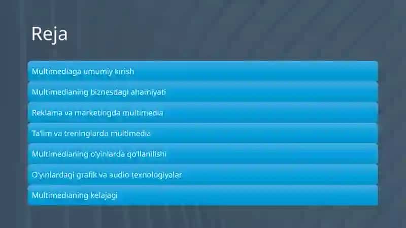Multimediadan biznesda foydalanish. Multimediadan o‘yinlarda foydalanish 2