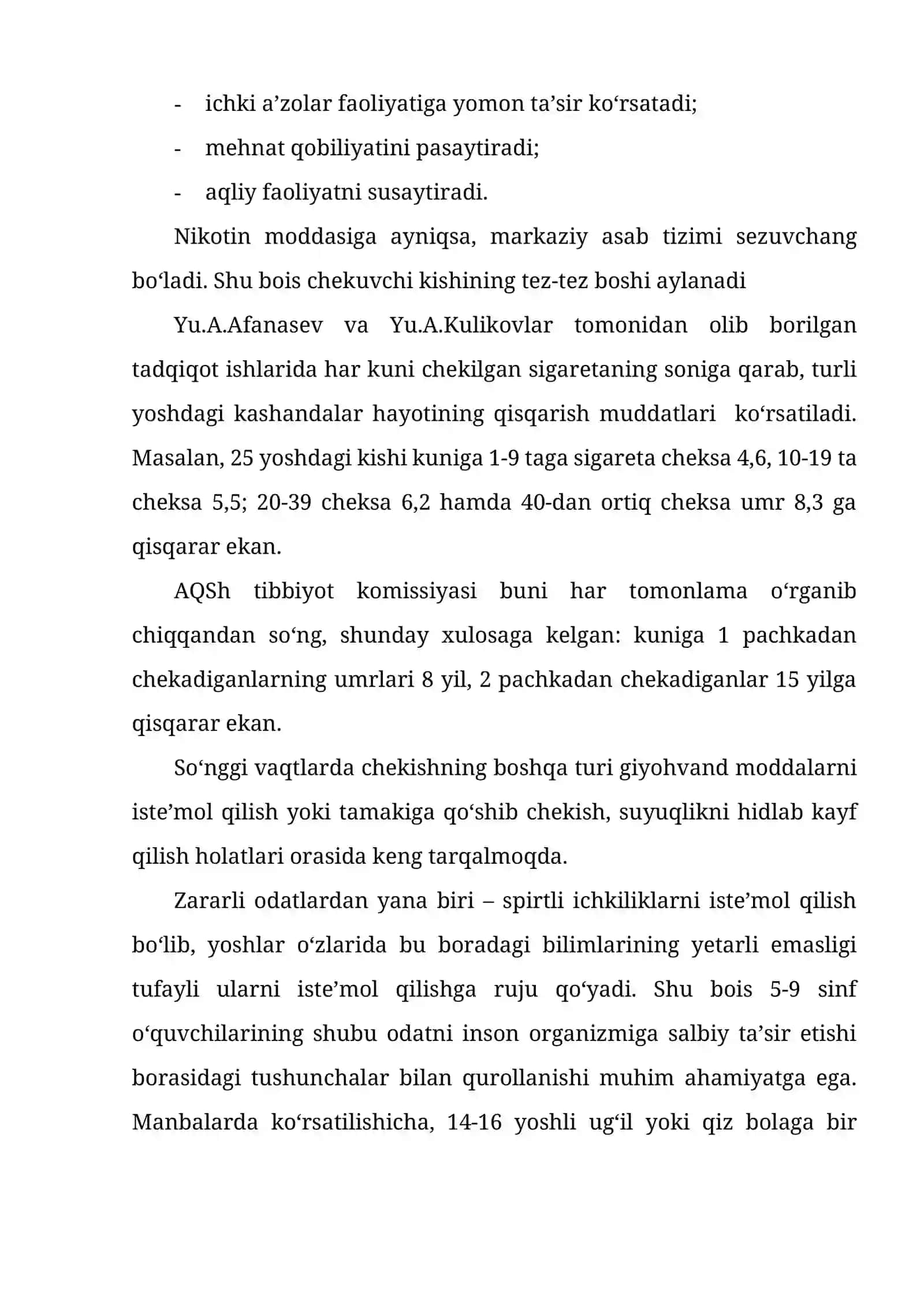Zararli odatlar va ularning inson organizmiga ta’siri 2
