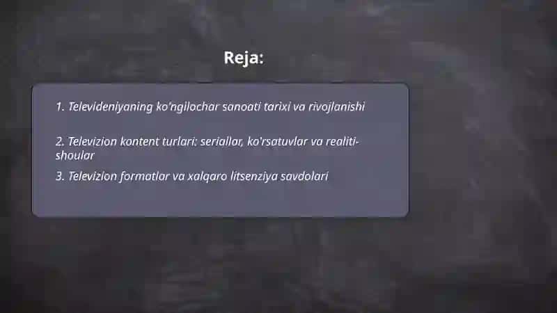 Televideniya köngilochar sanoat sifatida 2