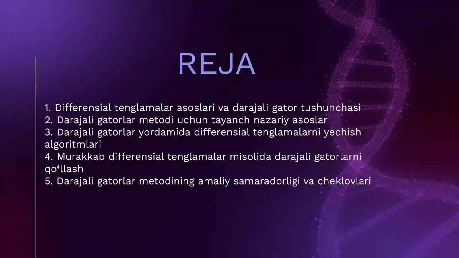 DIFFERENSIAL TENGLAMALARNI DARAJALI GATORLAR YORDAMIDA INTEGRALLASH 2