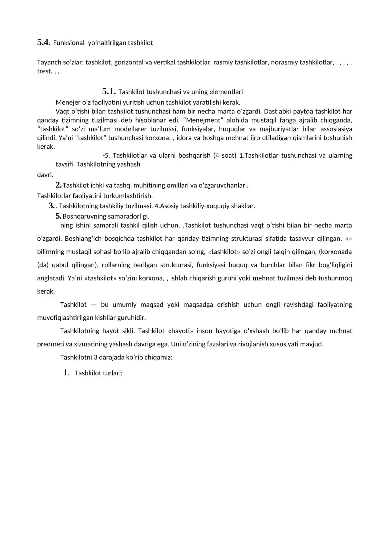 Tashkilotlar va ularni boshqarish 2
