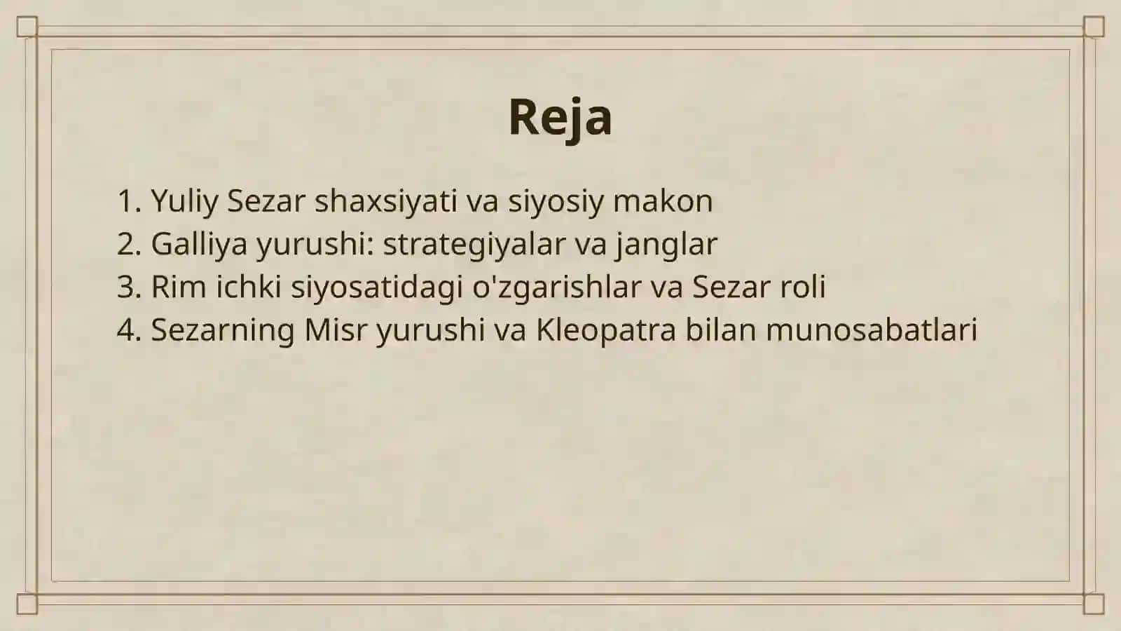 YULIY SEZAR VA UNING YURUSHLARI 2