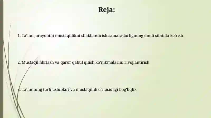 Mustaqil fikrlashni rivojlantirish usullari 2