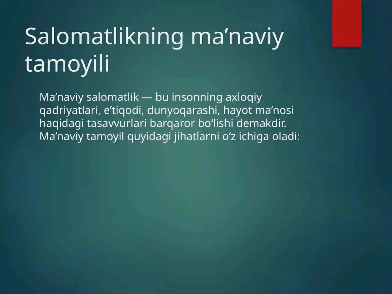 Salomatlikning ma’naviy va ruhiy tamoyillari 2
