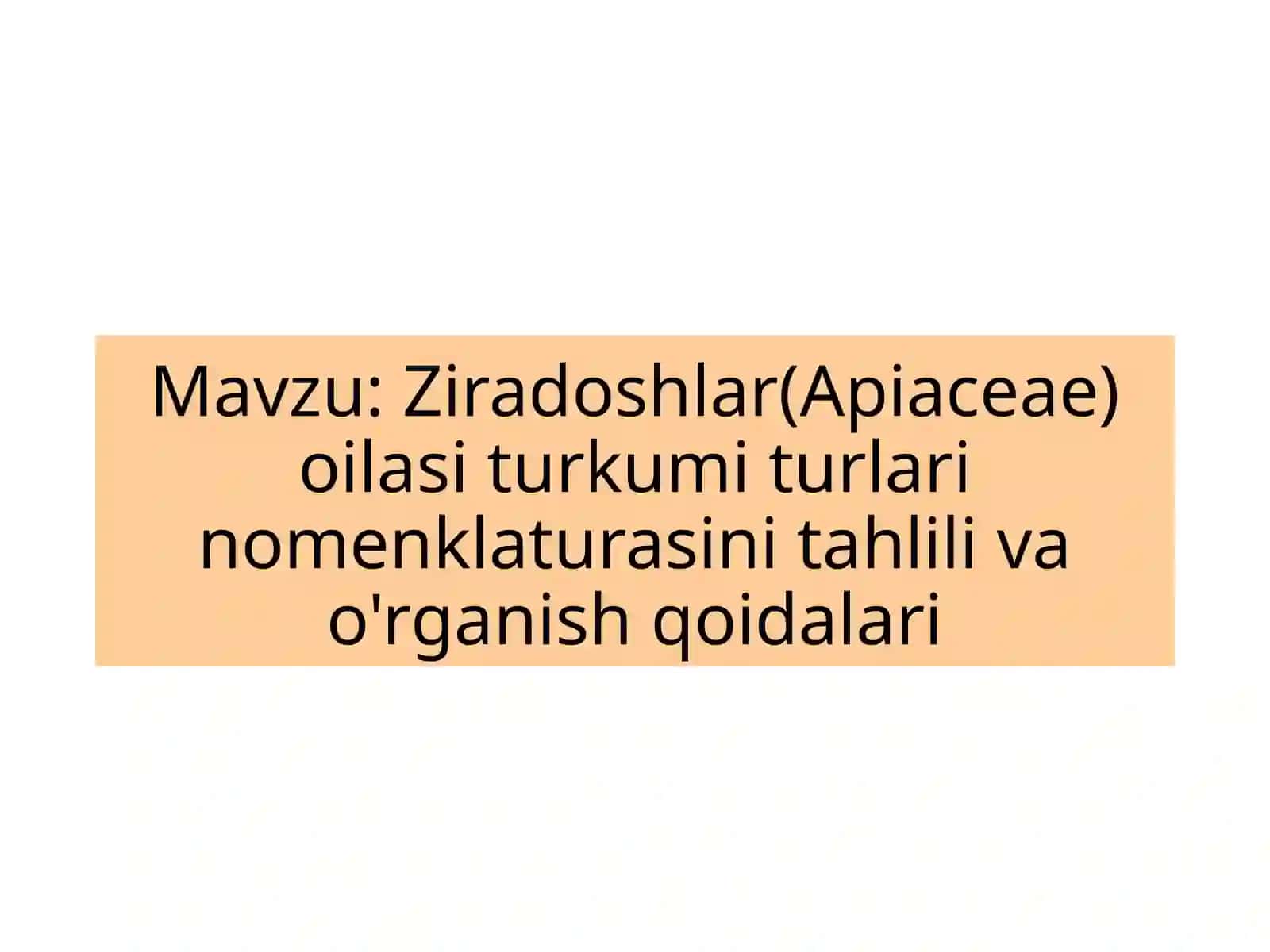 Dorivor o‘simliklar florasi va sistematikasi 2