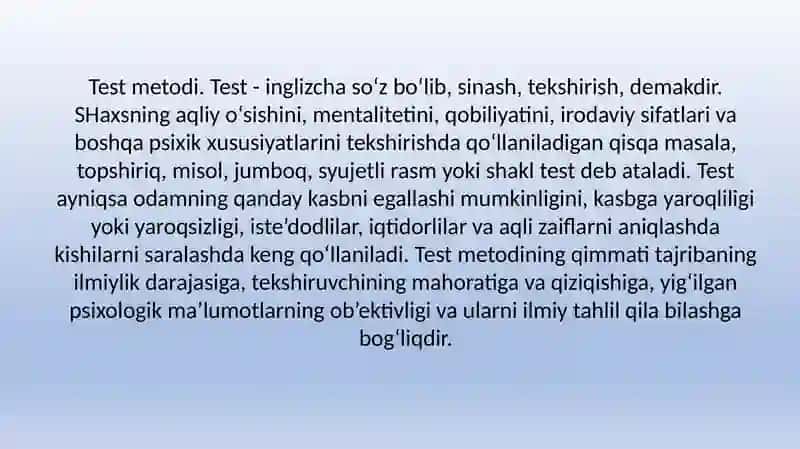 Test metodi 2