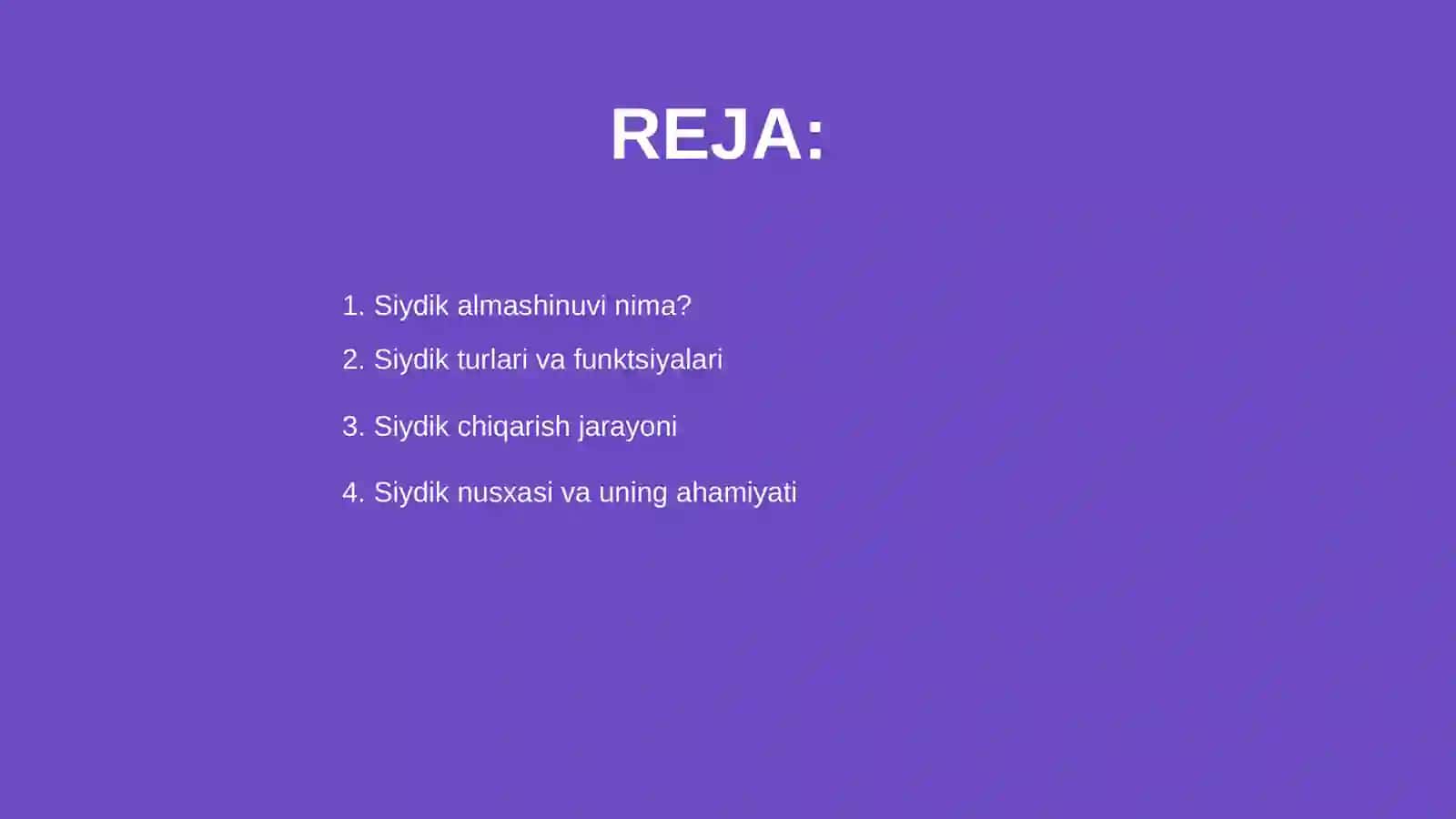 Siydik almashinuvi 2