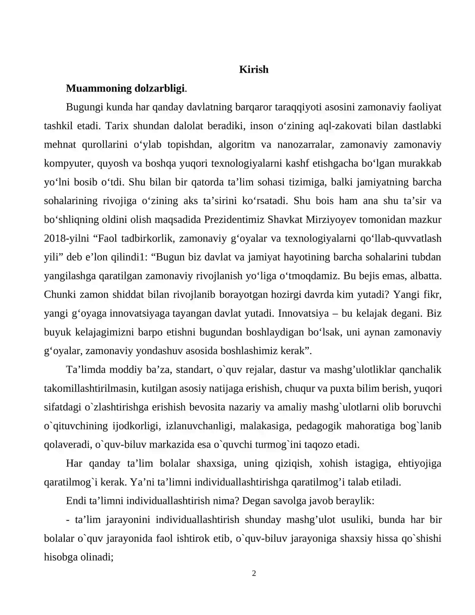 Maktabgacha ta'lim tarbiyani zamonaviy boshqarishning ishlab chiqarish va joriy etish 2