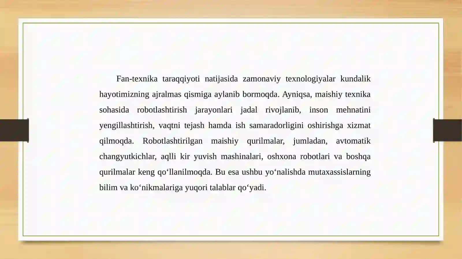 Robotlashtirilgan maishiy texnikalarni loyihalash va maketini yasash 2