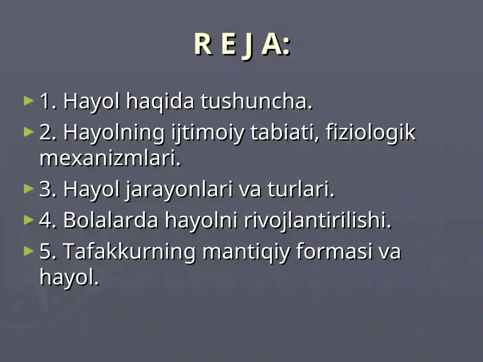 Hayol haqida tushuncha 2