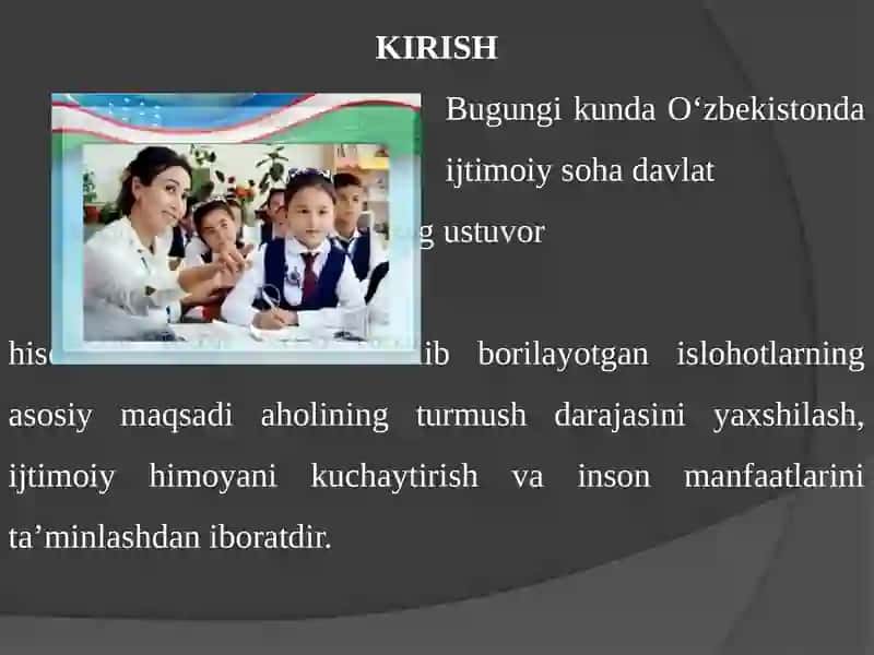 Ijtimoiy soha va amalga oshirilayotgan o'zgarishlar: mazmuni va mahiyati 2