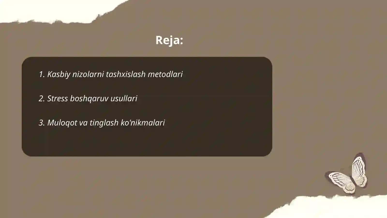 Kasbiy nizolarni tashxislash metodlari 2